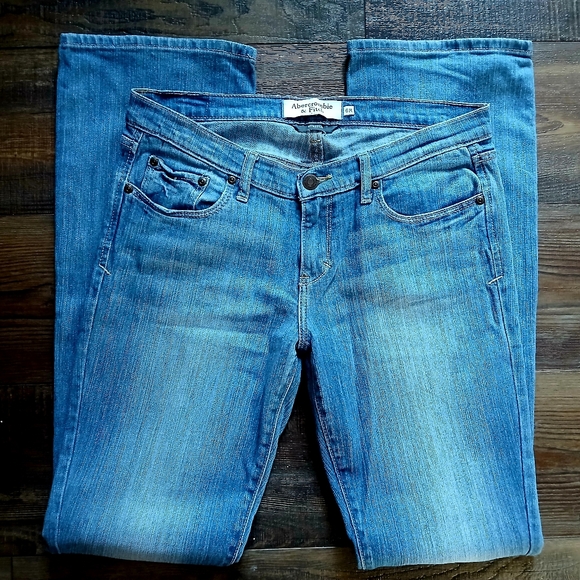 Abercrombie & Fitch Stretch Emma Blue Denim Vintage Y2K Bootcut Jeans Size 6 R - Picture 5 of 8
